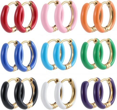 SUNNYCLUE 1 Box 24Pcs 2 Colors Real 18K Gold Plated Gold Silver Huggie Earrings Stainless Steel Huggie Hoops Bulk Leverbacks Findings Metal Round Ear Hoops for Jewelry Making DIY Crafts Women Supplies in Kuwait