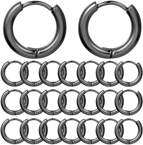 SUNNYCLUE 1 Box 24Pcs 2 Colors Real 18K Gold Plated Gold Silver Huggie Earrings Stainless Steel Huggie Hoops Bulk Leverbacks Findings Metal Round Ear Hoops for Jewelry Making DIY Crafts Women Supplies in Kuwait