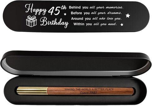 45th Birthday Gift for 1981 Born - Engraved Wooden Gel Pen, Premium 45 Year Old Gift for Men & Women, 45 Birthday Present in Saudi Arabia