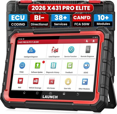 LAUNCH X431 PRO Elite 2025 New Bidirectional Scan Tool, 38+ Services, ECU Coding, All-in-One Full System Diagnostic Scanner with CANFD & DoIP,FCA AutoAuth,V.A.G Guide,2 Years Free Update in Saudi Arabia