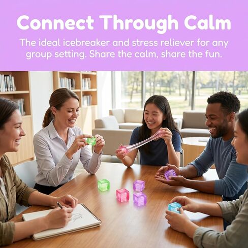 4 Pack Ice Cube Squishy, Slow Rising Fidget for Adults, Sensory Square Shape Stress Balls for Anxiety Relief Classroom Prizes Birthday Gifts Office School in Saudi Arabia