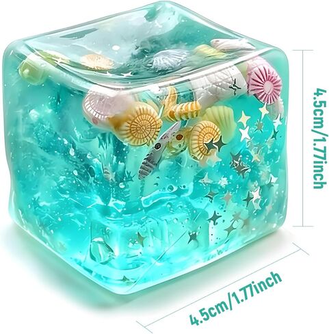 2Pcs Ice Cubes Stress Balls, Ice Cubes Marine Shells Squishies Toy, Soft Slow Rise Soft Stress Relief Sensory Toy, Squeeze Ball Hand Toys, Stretchy Fidgets Toyss in Saudi Arabia