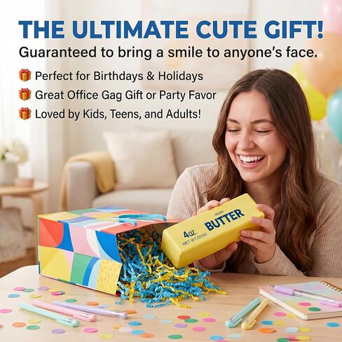 Dreamplay Realistic Butter Squeeze Toy, Slow Rising PU Foam Squishies for Kids Ages 3+, Soft Sensory Food Shaped Desk Decor and Novelty Party Favors in Saudi Arabia