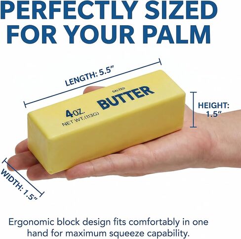 Dreamplay Realistic Butter Squeeze Toy, Slow Rising PU Foam Squishies for Kids Ages 3+, Soft Sensory Food Shaped Desk Decor and Novelty Party Favors in Saudi Arabia