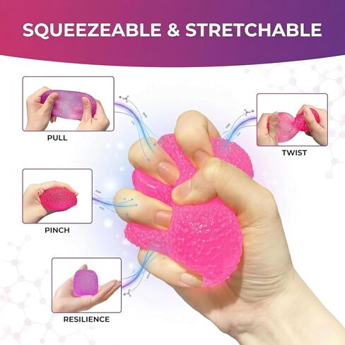 Gumdrop Squeeze Squishies، كرات ضغط مربعة لامعة بطيئة الارتفاع، ألعاب تململ حسية للبالغين، تخفيف القلق، سحب وتمديد ألعاب إسفنجية (أزرق) in Saudi Arabia