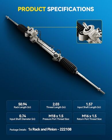 PHILTOP Hydraulic Power Steering Rack and Pinion Compatible for 2010-2013 Transit Connect Replace 222108 in Kuwait