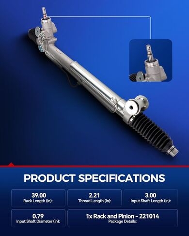 KAX Hydraulic Power Steering Rack and Pinion Assembly Fits Trailblazer, Envoy, Trailblazer EXT, SSR, Ascender, Rainier, 9-7x, Envoy XL, Envoy XUV, Bravada, Replace Part # 97-1014 in Kuwait
