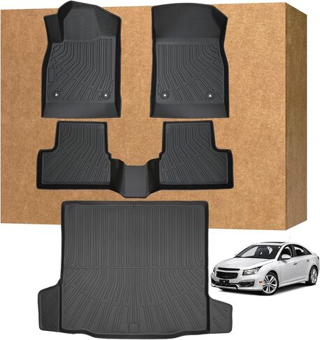 Floor Mats for Chevy Cruze 2011-2015 & Cruze Limited 2016, Heavy Duty TPE Waterproof Non-Slip All Weather Protection Custom, Floor Mats & Cargo Liner in Kuwait