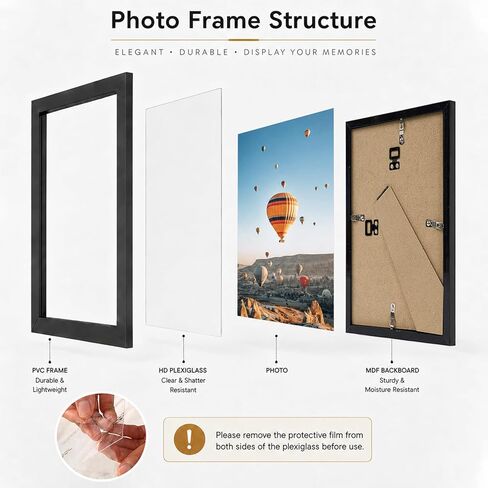 6x9 Picture Frame Set of 3 Black for Wall Hanging or Tabletop- Wall Mounting Horizontally or Vertically, 6 x 9 Wall Gallery Poster Photo Frames for 6 by 9 Photo,3 Pack, Black in Saudi Arabia