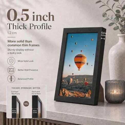 6x9 Picture Frame Set of 3 Black for Wall Hanging or Tabletop- Wall Mounting Horizontally or Vertically, 6 x 9 Wall Gallery Poster Photo Frames for 6 by 9 Photo,3 Pack, Black in Saudi Arabia