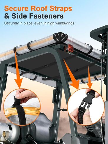 JDMON Forklift Cover for 8000 lbs Heavy Duty Forklifts, Clear PVC Cab Enclosure with Roof Straps, 360° Visibility, Four Side Roll-Up Design for Rain Snow Dust Wind UV Protection in Kuwait