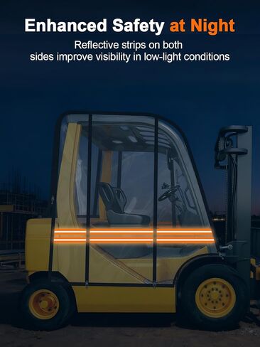 JDMON Forklift Cover for 8000 lbs Heavy Duty Forklifts, Clear PVC Cab Enclosure with Roof Straps, 360° Visibility, Four Side Roll-Up Design for Rain Snow Dust Wind UV Protection in Kuwait