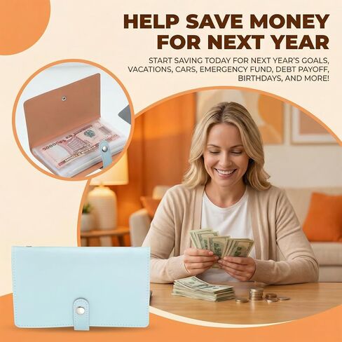 100 Envelopes Money Saving Challenge, Savings Challenges Book with Envelope Budget Binders Envelopes Back to School Supplies Challenge Saving Binder Successfully Reach Your Savings Goals (Blue) in Kuwait
