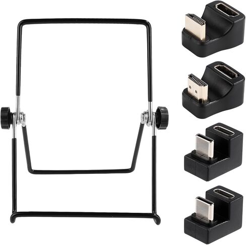 Foldable Portable Monitor Stand with 2pcs 180 Degree Adapters 2pcs 90 Degree USB C U Shape Adapters for Mini Travel Screen/Tablet Holder/Mount 5-in-1 Accessories Kit in Kuwait