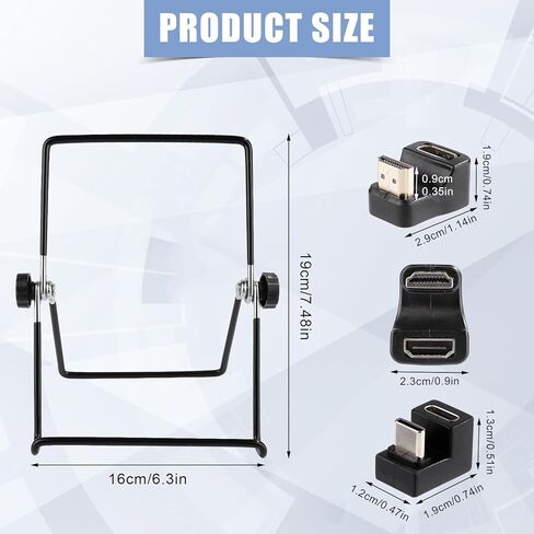 Foldable Portable Monitor Stand with 2pcs 180 Degree Adapters 2pcs 90 Degree USB C U Shape Adapters for Mini Travel Screen/Tablet Holder/Mount 5-in-1 Accessories Kit in Kuwait