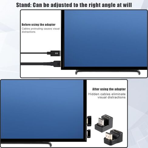 Foldable Portable Monitor Stand with 2pcs 180 Degree Adapters 2pcs 90 Degree USB C U Shape Adapters for Mini Travel Screen/Tablet Holder/Mount 5-in-1 Accessories Kit in Kuwait