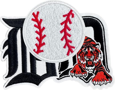 3Pcs Detroit Baseball Iron On Patches - Embroidered Applique for Hats, T-Shirts, Backpacks, Jeans.(Detroit) in Saudi Arabia