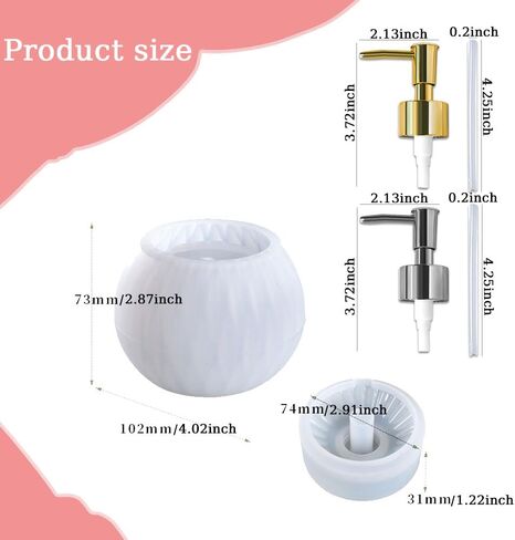 Bottle Resin Mold with Pump, Perfume Bottle Silicone Molds for Resin DIY Bottle Pen Flower Storage Candle Holder Home Decor in Kuwait