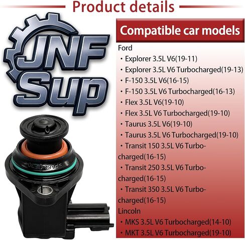 Turbocharger Bypass Valve AA5E9U465AB Compatible with Ford Explorer(19-11),F-150(16-13),Flex/Taurus(19-10),Transit-150/Transit-250/Transit-350(16-15),Lincoln MKS(14-10)/MKT(19-10) in Kuwait