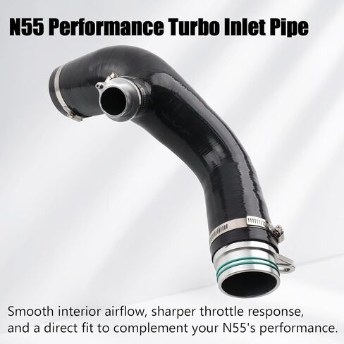 Turbo Inlet Pipe Compatible with BMW 135i 235i 335i 435i 535i N55 3.0T Engine Hybrid Turbo Black Silicone & CNC Aluminum Performance Intake Hose in Saudi Arabia