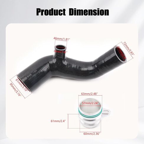 Turbo Inlet Pipe Compatible with BMW 135i 235i 335i 435i 535i N55 3.0T Engine Hybrid Turbo Black Silicone & CNC Aluminum Performance Intake Hose in Saudi Arabia