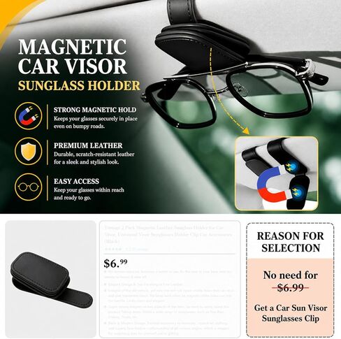 2 PCS Car Seat Gap Filler Compatible with Honda CR-V, HR-V, Pilot, Passport Accessories, Seat Gap Organizer with Emergency Glass Breaker & 1 Sunglasses Holder, Black in Saudi Arabia
