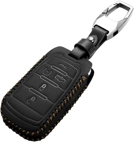 Leather Compatible with ram Key fob Cover for Dodge 2019 2025 RAM 1500 2500 3500 Accessories 5 Buttons Keychain in Saudi Arabia