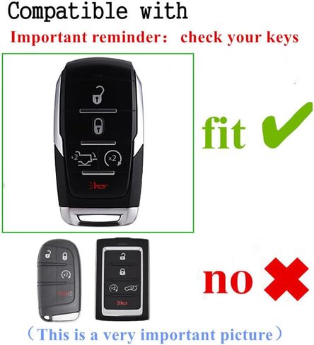 Leather Compatible with ram Key fob Cover for Dodge 2019 2025 RAM 1500 2500 3500 Accessories 5 Buttons Keychain in Saudi Arabia