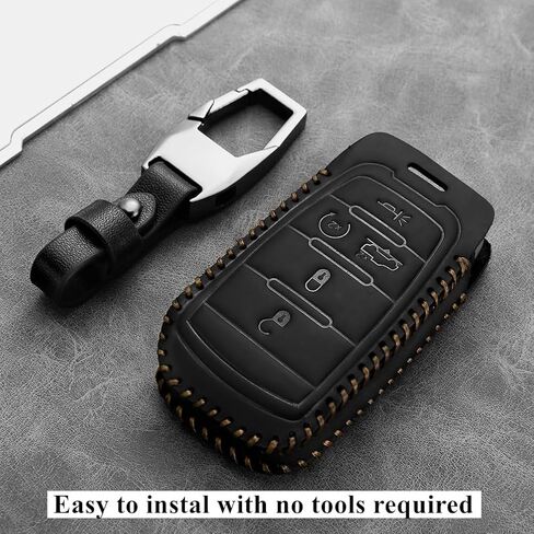 Leather Compatible with ram Key fob Cover for Dodge 2019 2025 RAM 1500 2500 3500 Accessories 5 Buttons Keychain in Saudi Arabia