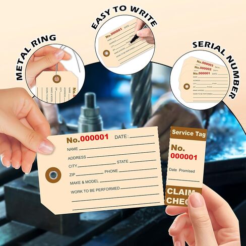 500 Pcs Repair Tags with Stub and Wire Maintenance Tags Service Tags 2.36 X 4.72 Inch Numbered Double Sided Print for Equipment Tracking Inventory Control and Service Management in Saudi Arabia