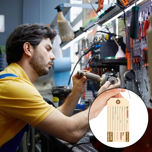 500 Pcs Repair Tags with Stub and Wire Maintenance Tags Service Tags 2.36 X 4.72 Inch Numbered Double Sided Print for Equipment Tracking Inventory Control and Service Management in Saudi Arabia