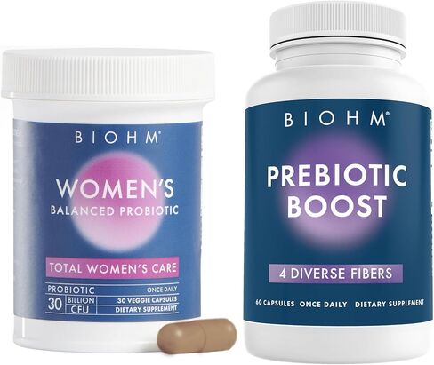 BIOHM Prebiotic Fiber Supplement - 4 Dietary Prebiotic Fiber That Nourishes Good Bacteria and Helps Improves Gut Health & Immune System - Includes Inulin & Apple Pectin Powder - (60 Capsules)… in Saudi Arabia