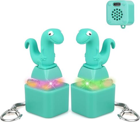 ATESSON Lizard Button Keychain Sound Fidget Toys 2Pack Rechargeable with Sound and Colorful Lights Stress Anxiety Relief Adults Keyboard Lizard Clicker Funny Fidget Keychain Toy 2PCS in Saudi Arabia