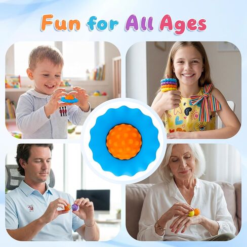 Kiditos UFO Magnetix Magnetic Fidget Toys, 4 Pack Sensory Toy Set with 8 Unique Surface Textures, Stress Relief Desk Toys for Kids & Adults, Travel-Friendly for Calm & Focus in Saudi Arabia