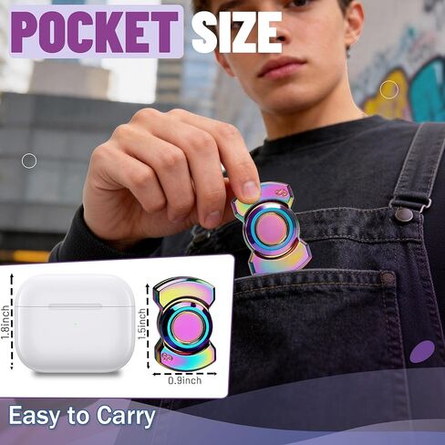3-in-1 Fidget Spinner Toy for Teen Boys Adults Metal Slider Clicker Spinner Magnetic Stress Anxiety Relief Autism ADHD Cool Stuff for Teenage Quiet Magnet Gadgets EDC Office Desk Toy for Men in Saudi Arabia