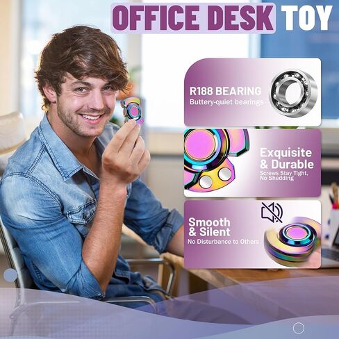 3-in-1 Fidget Spinner Toy for Teen Boys Adults Metal Slider Clicker Spinner Magnetic Stress Anxiety Relief Autism ADHD Cool Stuff for Teenage Quiet Magnet Gadgets EDC Office Desk Toy for Men in Saudi Arabia