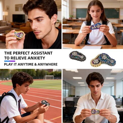 3PACK Adults Fidget Metal Bike Chain Fidget Spinners Toys - Cool Fidget Tool Gadgets Office Desk Toy Stress Relief Sensory Anxiety School Classroom Teen Boys Adult Men Gift in Saudi Arabia