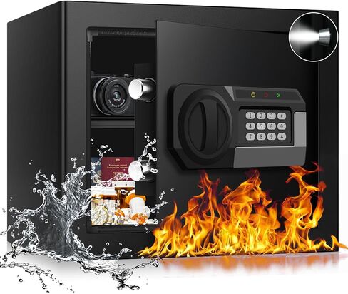1.2 Cub Small Fireproof Safe for Home, Personal Fire Safe Box with Digital Keypad Key and Removable Shelf, Small Security Box for Money Firearm Medicine Valuables in Saudi Arabia
