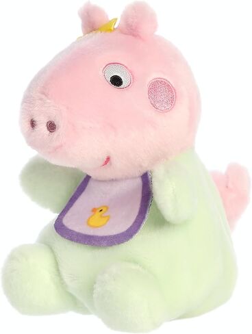Aurora® Playful Peppa Pig™ Baby Evie with Bib Palm Pals™ Stuffed Animal - Officially Licensed Toys for All Fans - Perfect for Birthdays, Adults and Kids All Ages - Pink 5 Inches in Kuwait