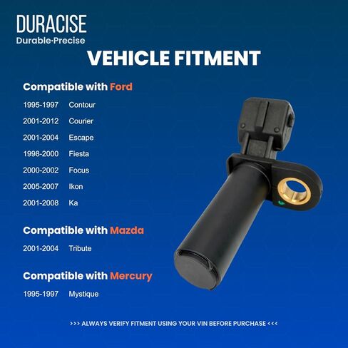 DURACISE Crankshaft Position Sensor Compatible with 2001-2004 Ford Escape, 2000-2002 Focus, 1995-1997 Contour, 2001-2012 Courier, 2001-2008 Ka & 2001-2004 Mazda Tribute & Mercury Mystique #F5RZ6C315AA in Saudi Arabia