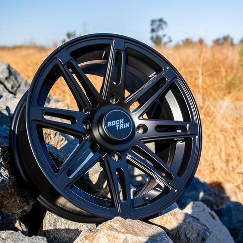 RockTrix RT103 14in ATV Wheel Rim 14x7 Matte Black, 4x156 Bolt Pattern, 4+3 offset, Compatible with Polaris Sportsman RZR Ranger (4/156) in Kuwait