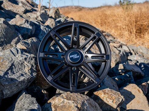 RockTrix RT103 14in ATV Wheel Rim 14x7 Matte Black, 4x156 Bolt Pattern, 4+3 offset, Compatible with Polaris Sportsman RZR Ranger (4/156) in Kuwait