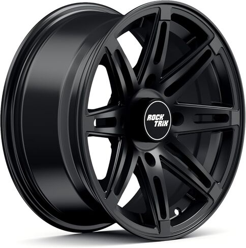 RockTrix RT103 14in ATV Wheel Rim 14x7 Matte Black, 4x156 Bolt Pattern, 4+3 offset, Compatible with Polaris Sportsman RZR Ranger (4/156) in Kuwait