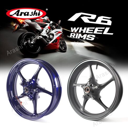 Arashi Front Wheel Rim for Yamaha YZF R1 2006-2014, R6 2003-2016, FZ1 2006-2009, FZ6N FZ6S Fazer 600 2004-2009 Non-ABS, Motorcycle Replacement Accessories Parts Matte Black in Saudi Arabia