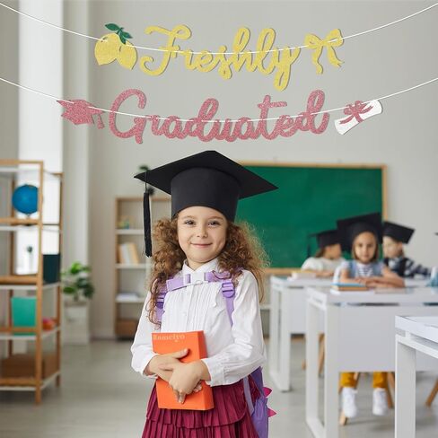 Freshly Graduated Banner - 2026 Graduation Party Decorations, Citrus Congrats Grad Decor 2026, Lemon Graduation Party Sign in Kuwait