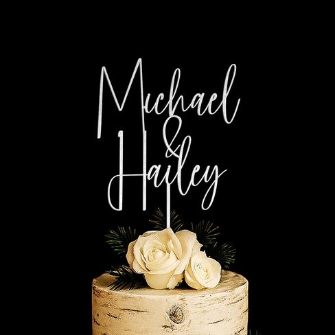 Personalized Wedding Cake Topper – Custom Mr & Mrs Cake Topper with Name or Date – Handmade Wood or acrylic Decoration for Weddings & Anniversaries, Create your own cake toppers! in Kuwait