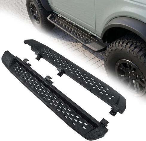 Dermon Raptor Style Running Boards for 2021-2024 Ford Bronco 2 Doors (Not fit Bronco Sport or Bronco w/o Rock Rail) Pedals Side Step Bar Side Steps Rock Rail Heavy Duty Black in Saudi Arabia