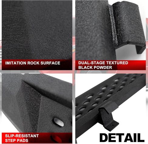 Dermon Raptor Style Running Boards for 2021-2024 Ford Bronco 2 Doors (Not fit Bronco Sport or Bronco w/o Rock Rail) Pedals Side Step Bar Side Steps Rock Rail Heavy Duty Black in Saudi Arabia