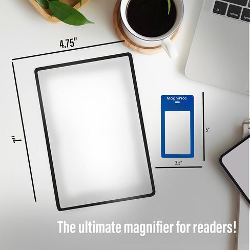 MagniPros Premium 3X (300%) Page Magnifying Lens with 3 Bonus Bookmark Magnifiers for Reading Small Prints, Low Vision Aids & Solar Projects in Saudi Arabia