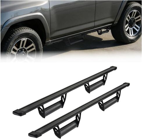 Aluminum Running Boards for 2025 2026 Toyota 4Runner w/o Side Skirts 600 Lbs Nerf Bars Off Road Exterior Accessories Drop Down Hoop Style Black 2Pcs in Saudi Arabia